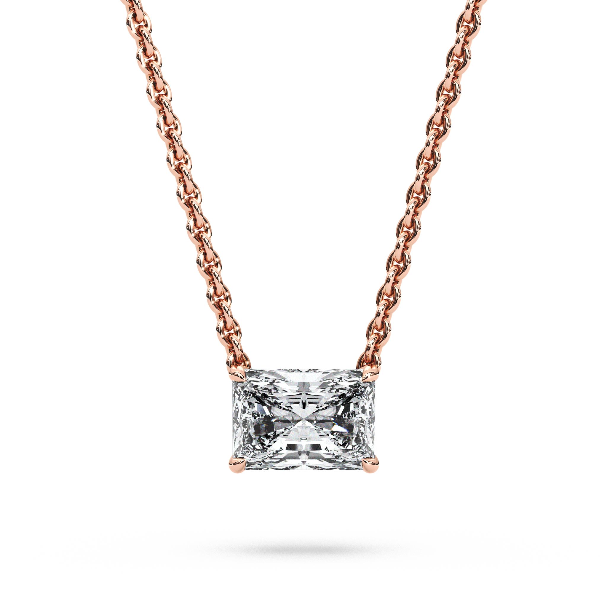 Solitaire Radiant Diamond Pendant (18 Inch / 1 TCW)