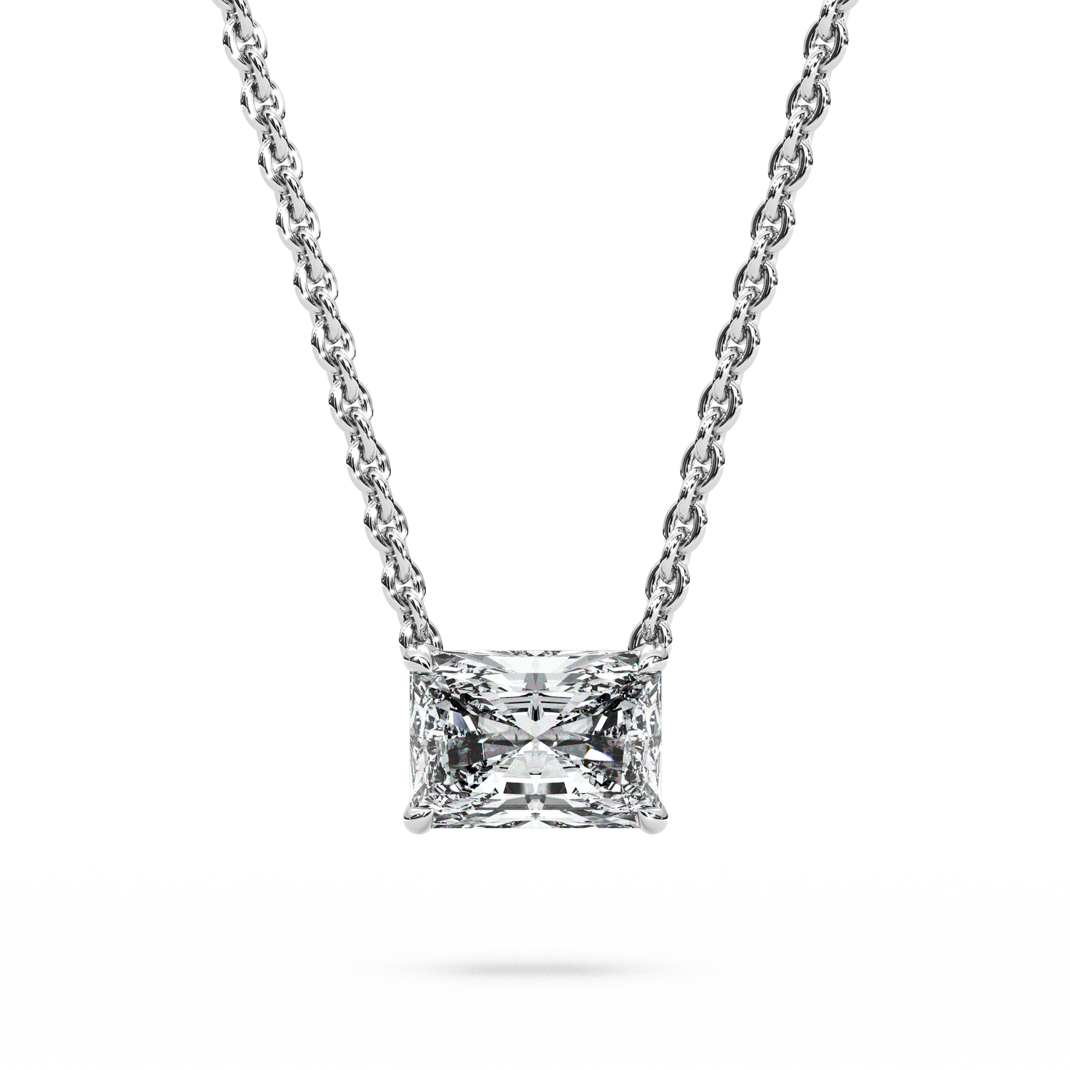 Solitaire Radiant Diamond Pendant (16 Inch / 1 TCW)