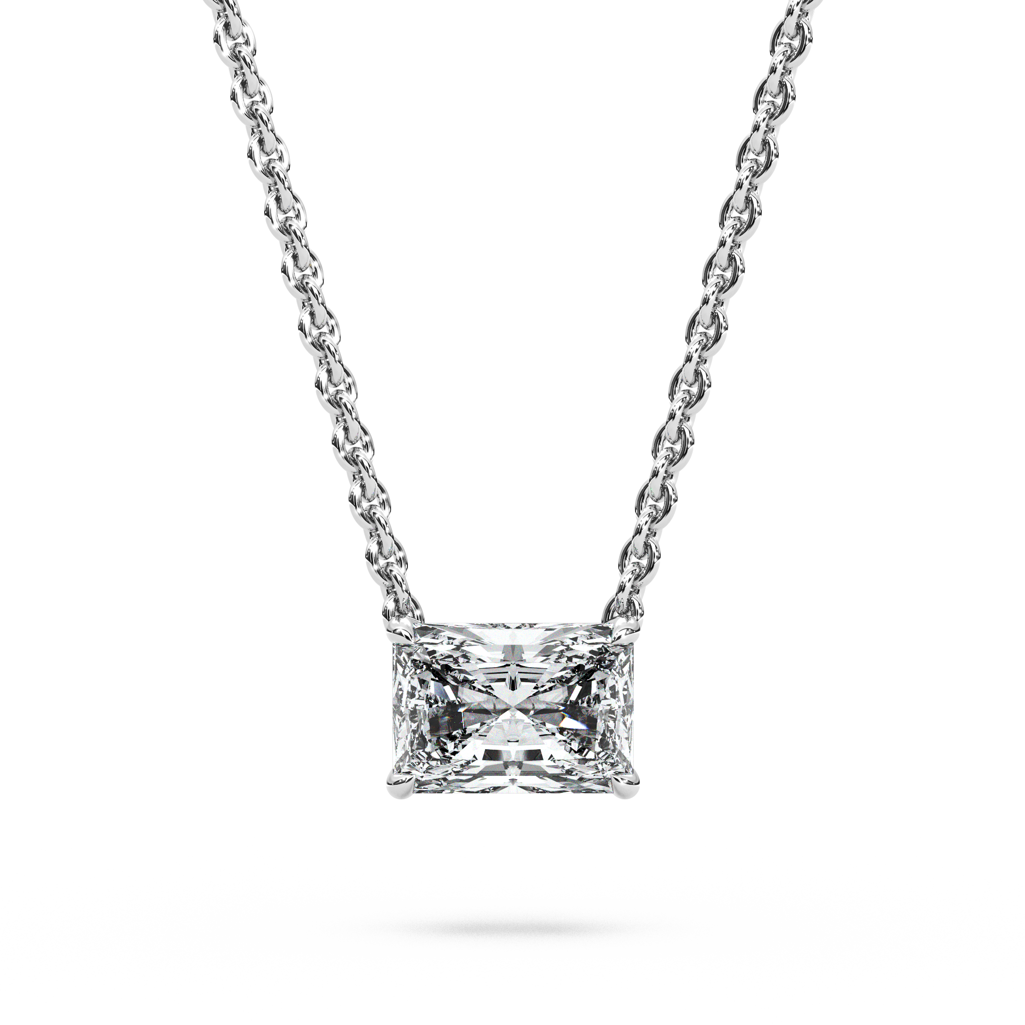 Solitaire Radiant Diamond Pendant (18 Inch / 1 TCW)