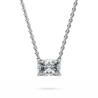 Solitaire Radiant Diamond Pendant (18 Inch / 1 TCW)