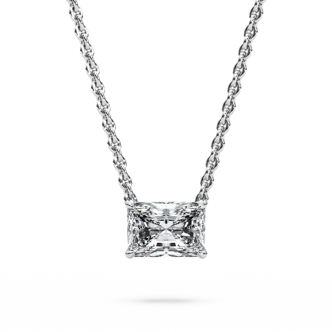 Solitaire Radiant Diamond Pendant (16 Inch / 1 TCW)