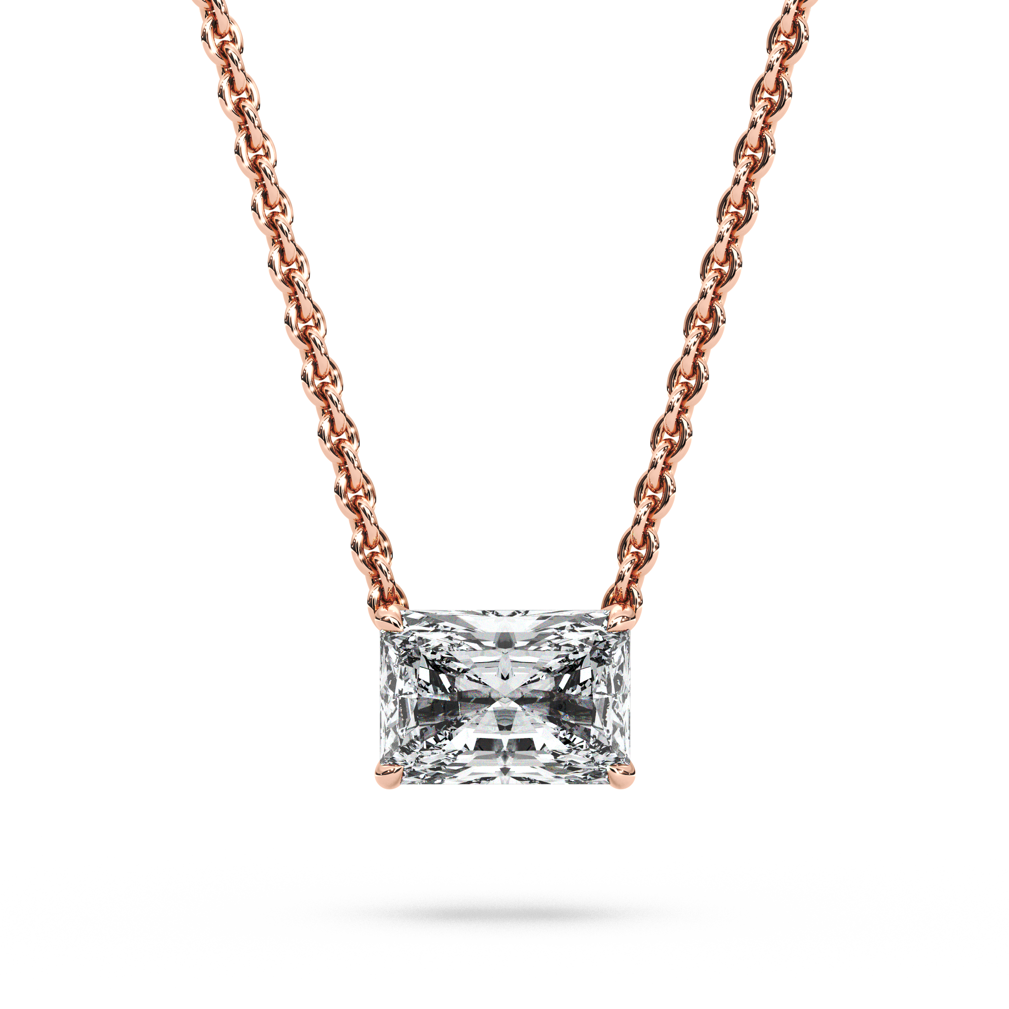 Solitaire Radiant Diamond Pendant (18 Inch / 1.25 TCW)