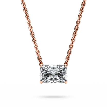 Solitaire Radiant Diamond Pendant (18 Inch / 1.25 TCW)