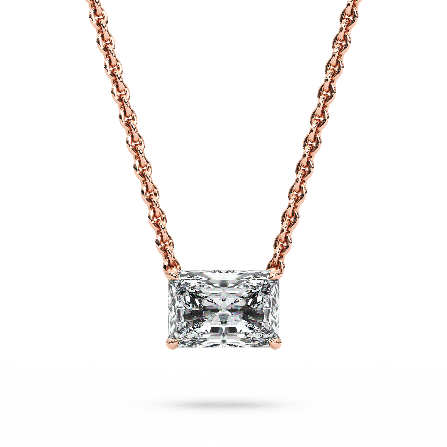 Solitaire Radiant Diamond Pendant (18 Inch / 1.25 TCW)