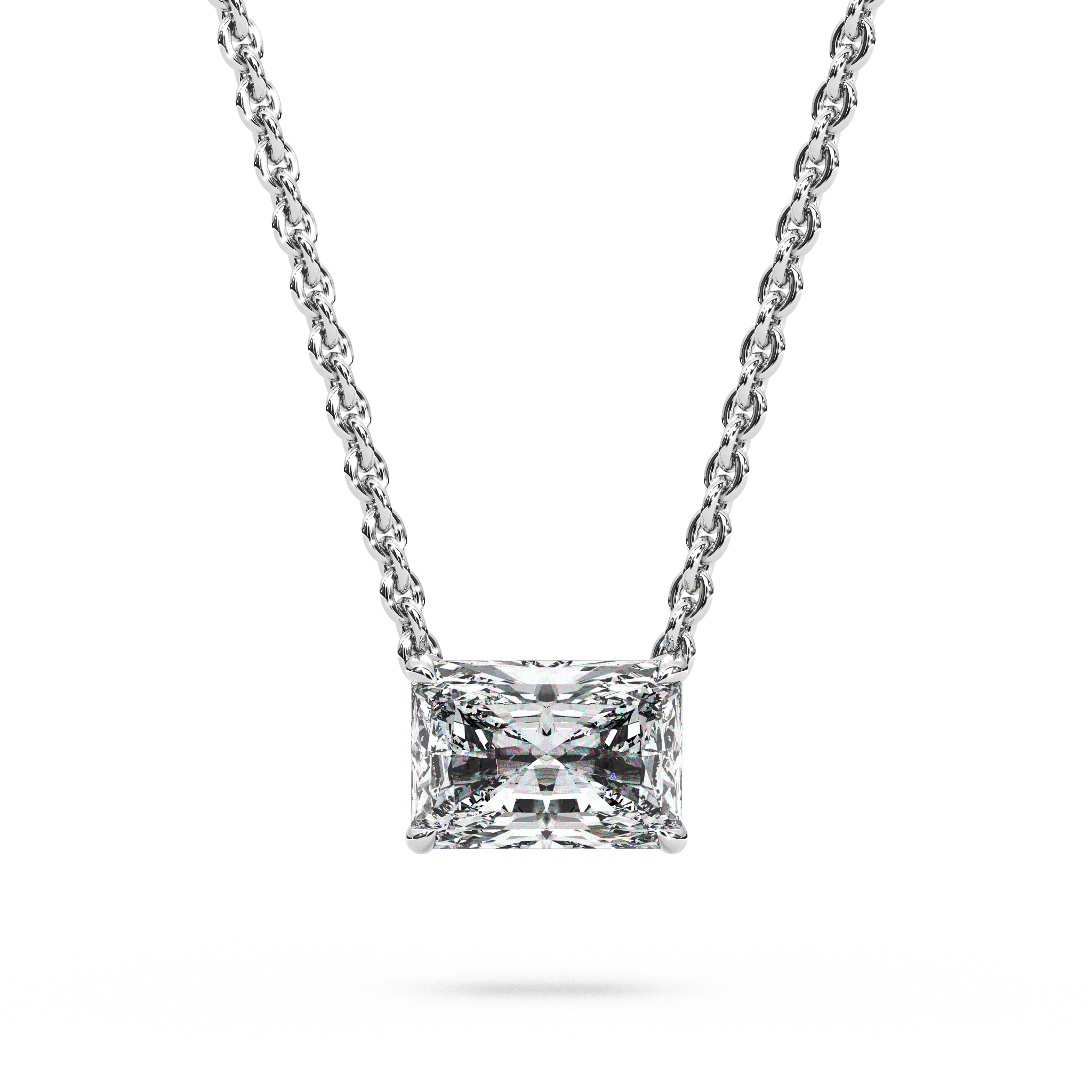 Solitaire Radiant Diamond Pendant (18 Inch / 1.25 TCW)