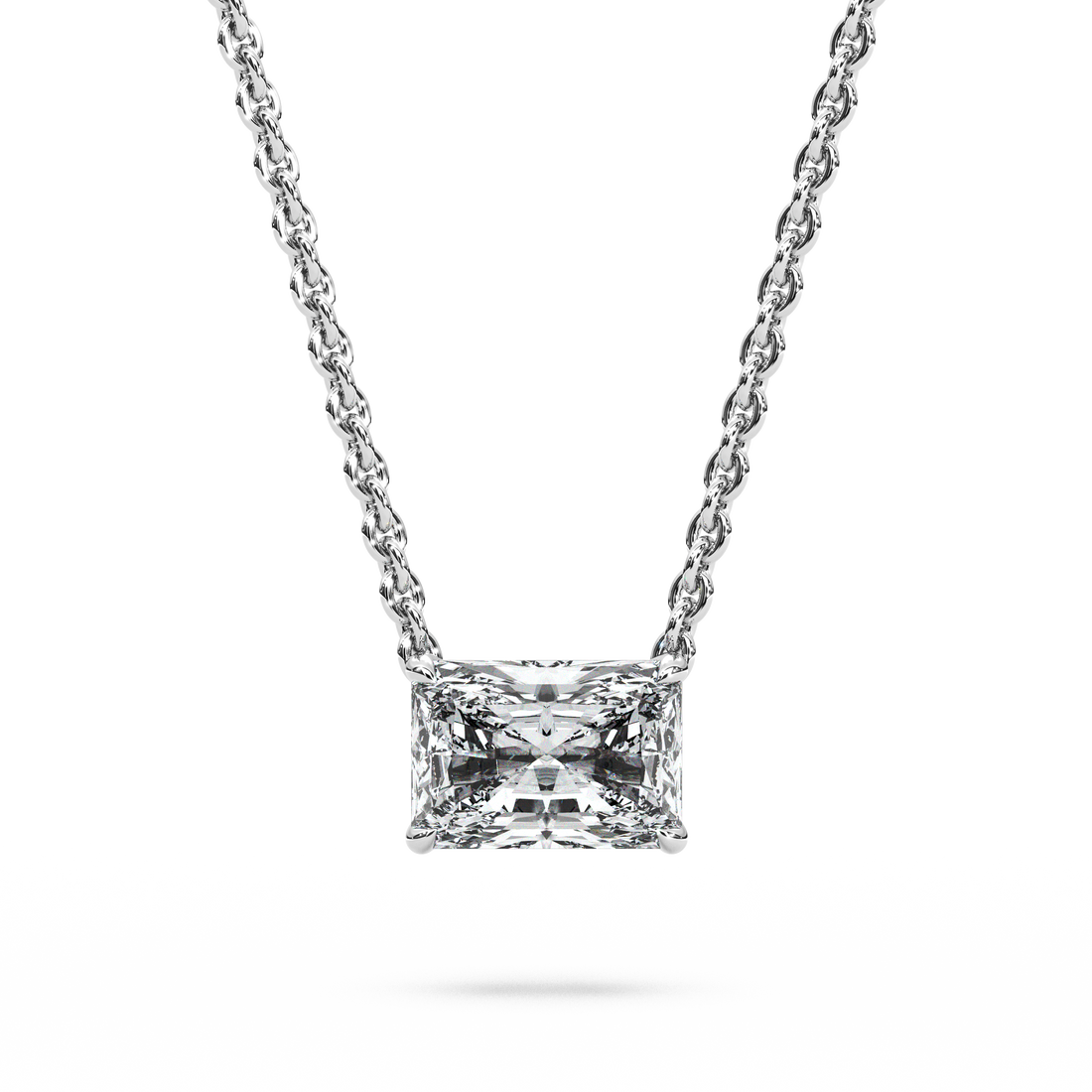 Solitaire Radiant Diamond Pendant (16 Inch / 1.25 TCW)