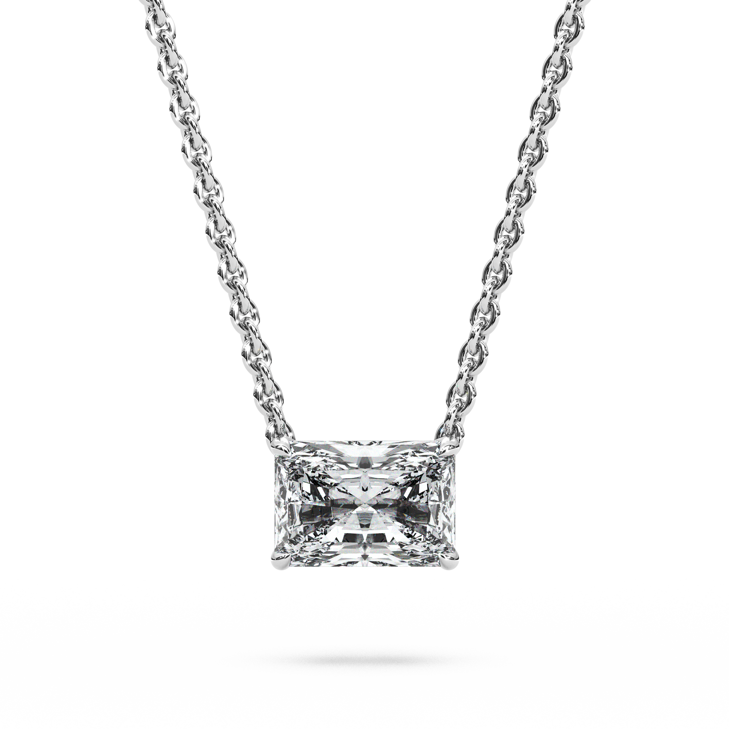 Solitaire Radiant Diamond Pendant (16 Inch / 1.25 TCW)