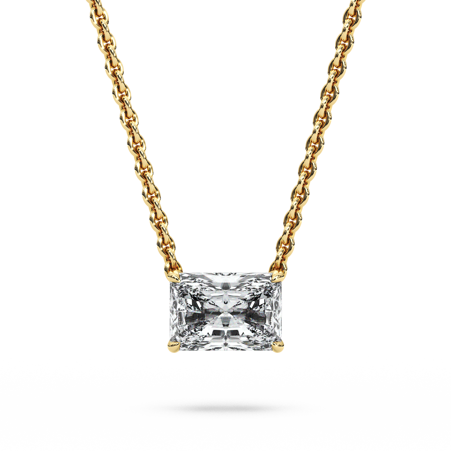 Solitaire Radiant Diamond Pendant (18 Inch / 1.25 TCW)