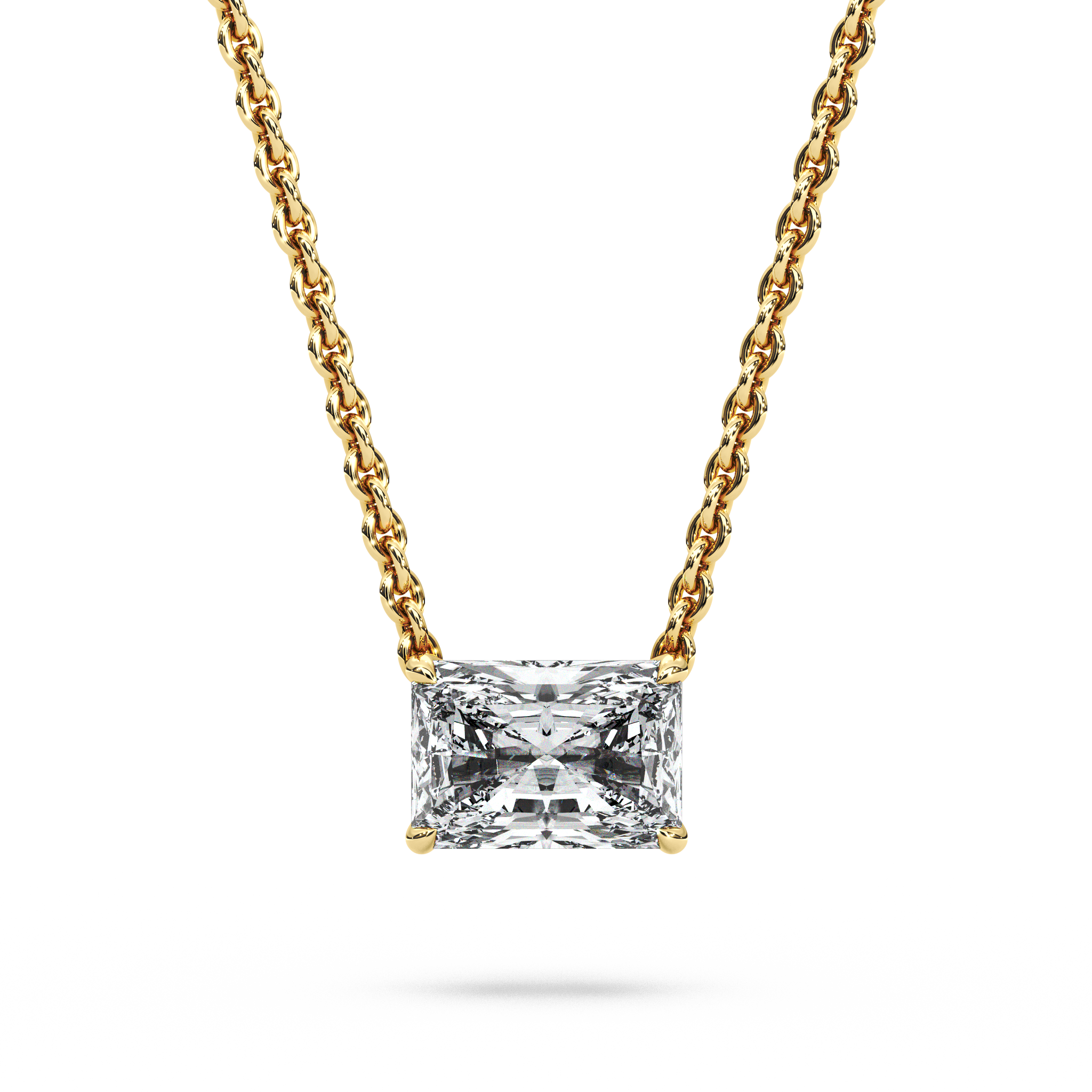 Solitaire Radiant Diamond Pendant (18 Inch / 1.25 TCW)