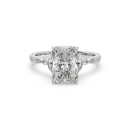 Hidden Halo Marquise Round Millgrain
