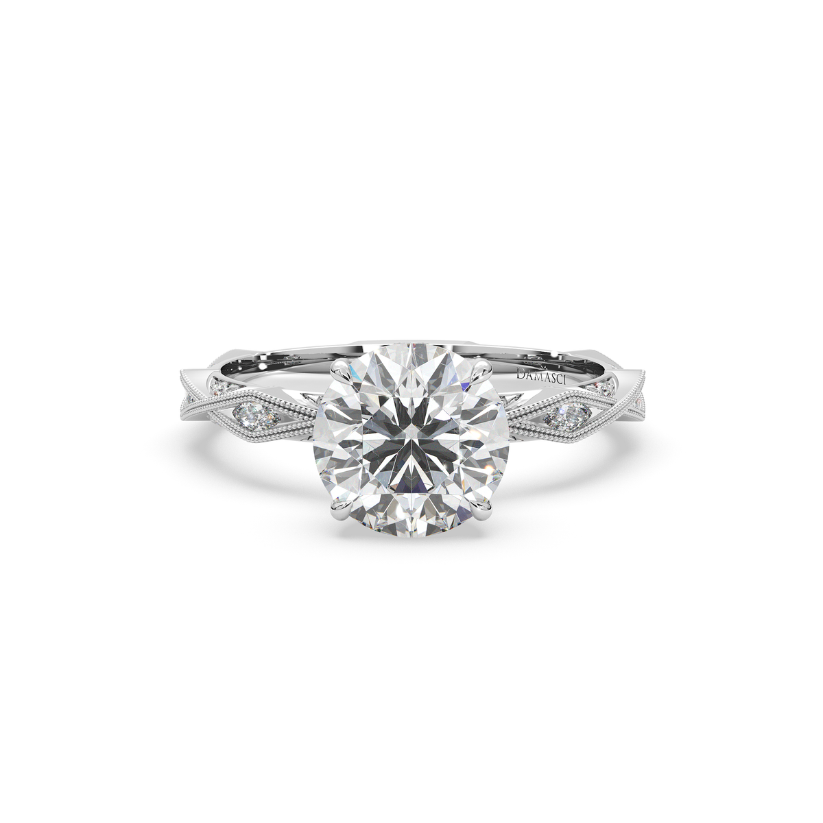 Tulip Hidden Halo Filigree Ring