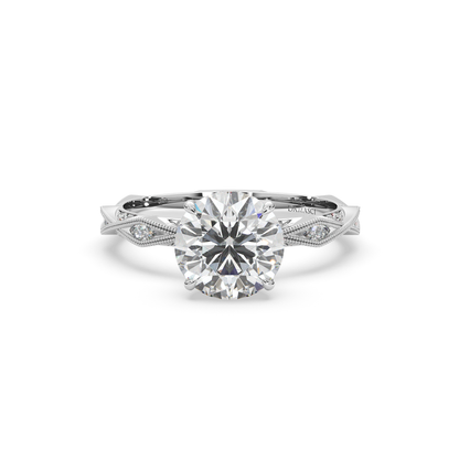 Tulip Hidden Halo Filigree Ring