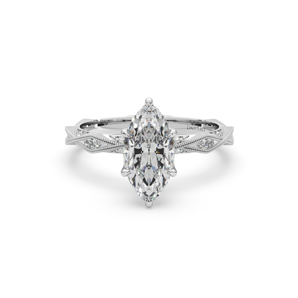 Tulip Hidden Halo Filigree Ring