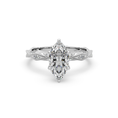 Tulip Hidden Halo Filigree Ring