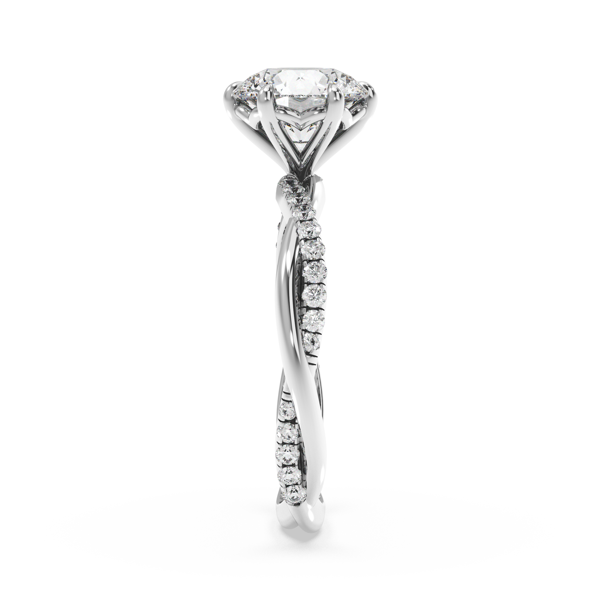 Twist of Elegance Engagement Ring - Round
