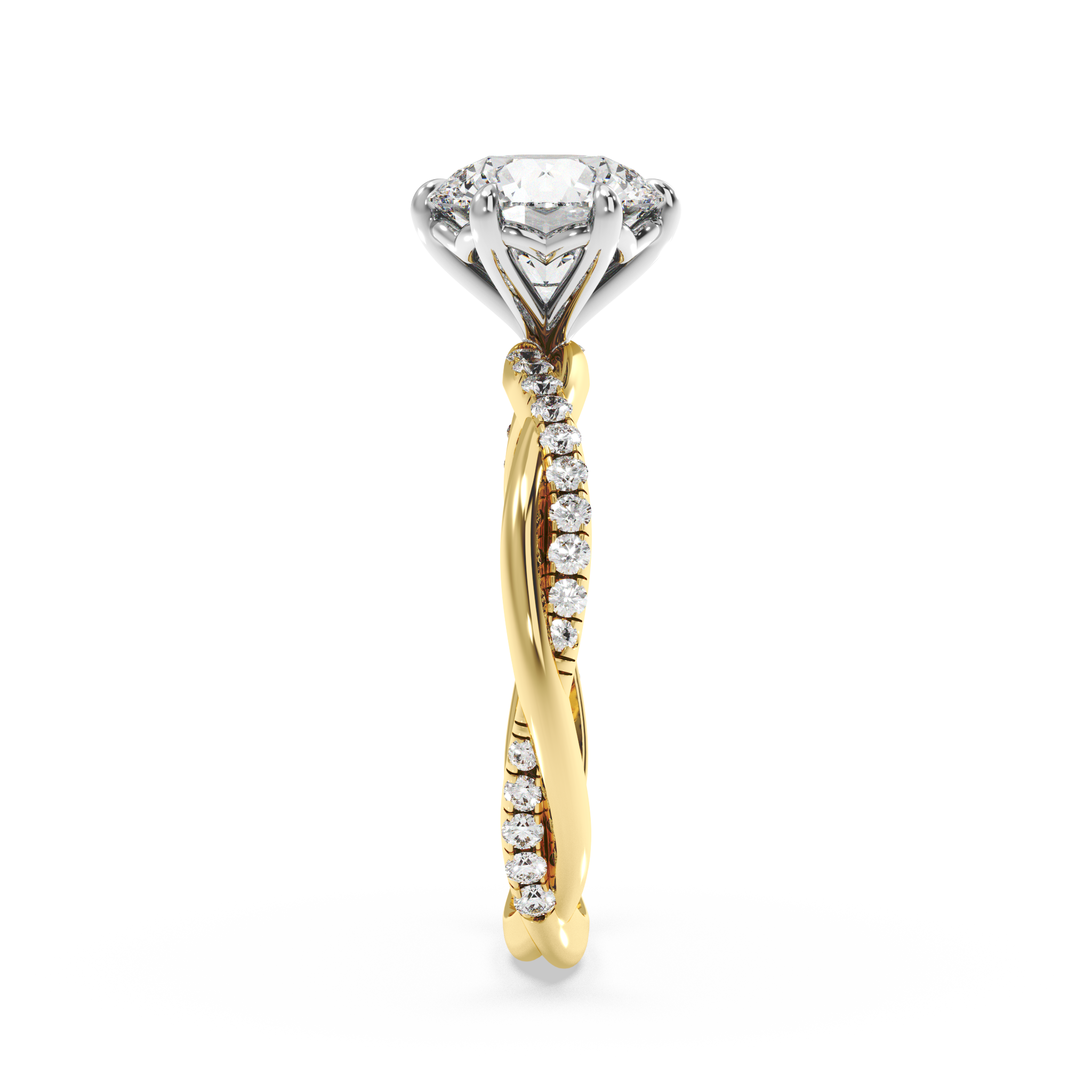 Twist of Elegance Engagement Ring - Round