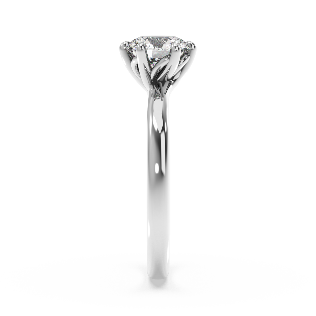 Twisted Tulip Engagement Ring - Round