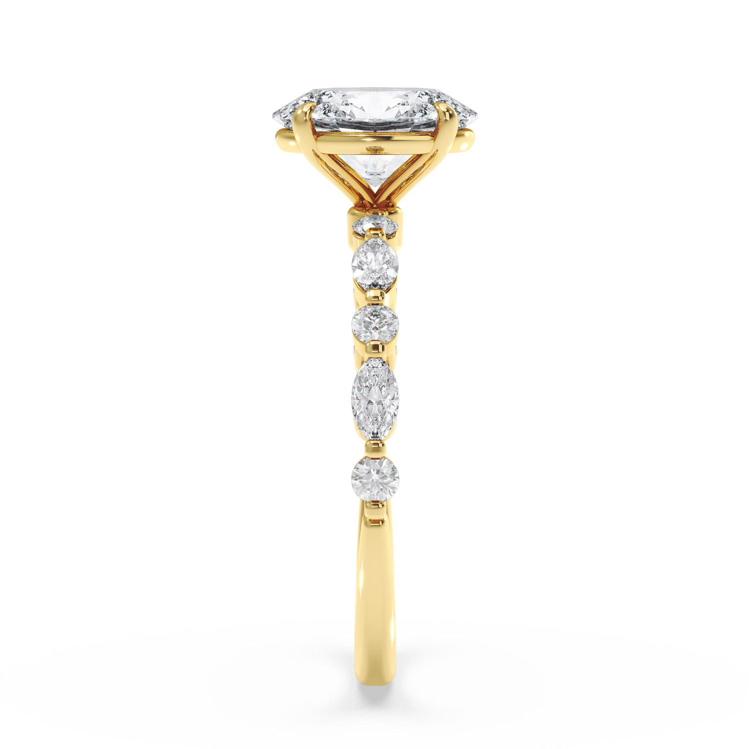 Classic Top with Round and Marquise Diamonds - Oval