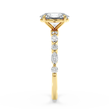Classic Top with Round and Marquise Diamonds - Oval