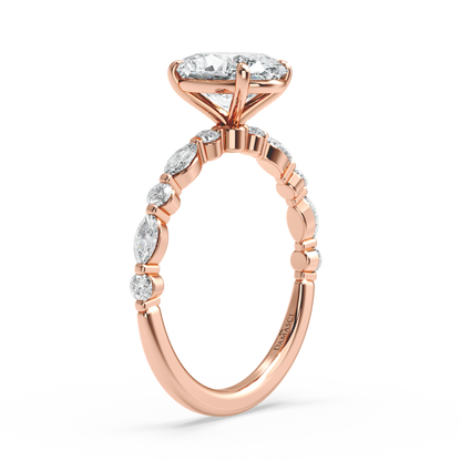 Classic Top with Round and Marquise Diamonds - Oval