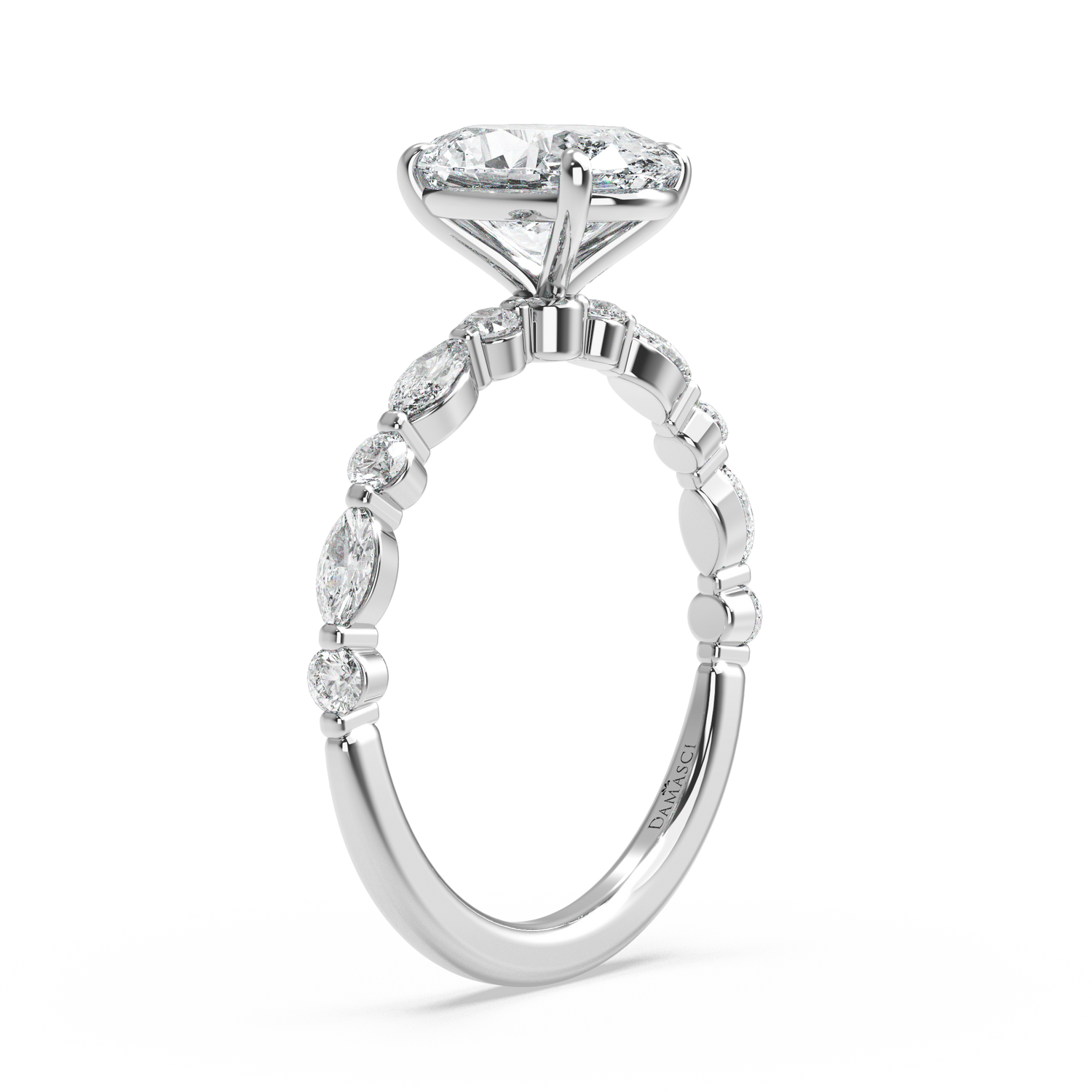 Classic Top with Round and Marquise Diamonds - Oval