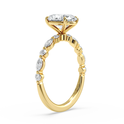 Classic Top with Round and Marquise Diamonds - Oval