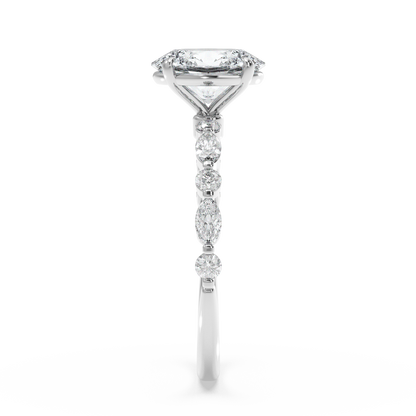 Classic Top with Round and Marquise Diamonds - Oval
