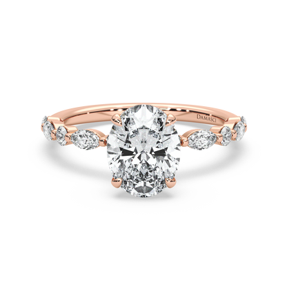 Classic Top with Round and Marquise Diamonds - Oval