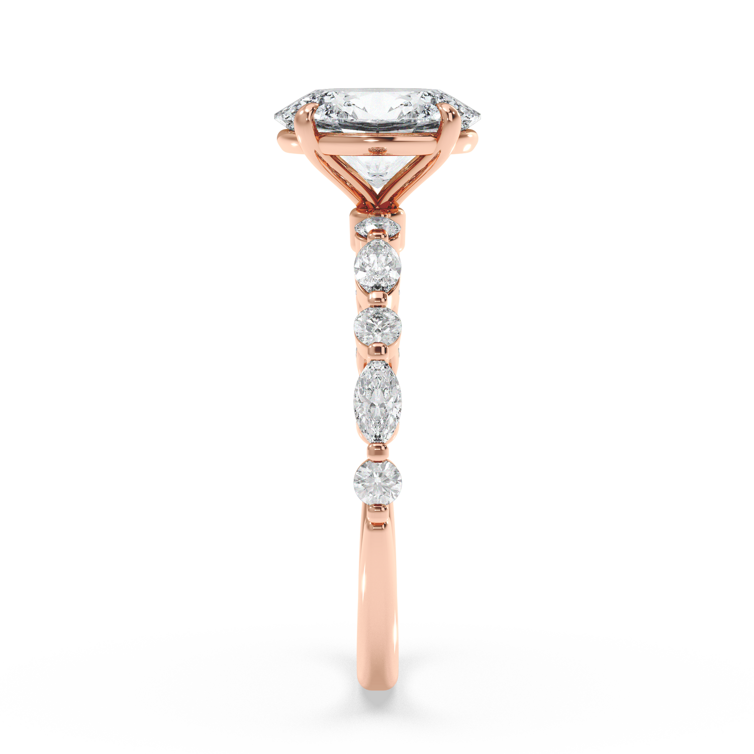Classic Top with Round and Marquise Diamonds - Oval