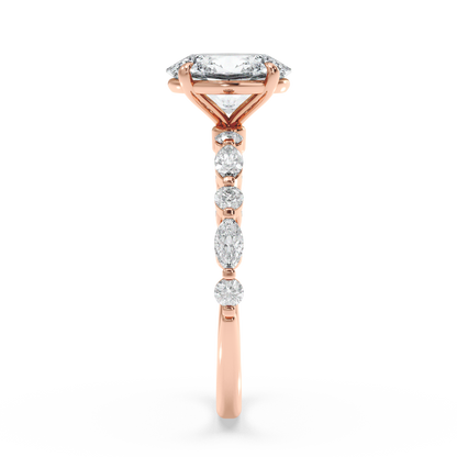 Classic Top with Round and Marquise Diamonds - Oval