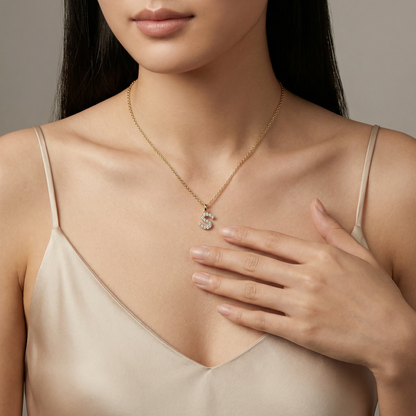 "S" Diamond Initial Pendant