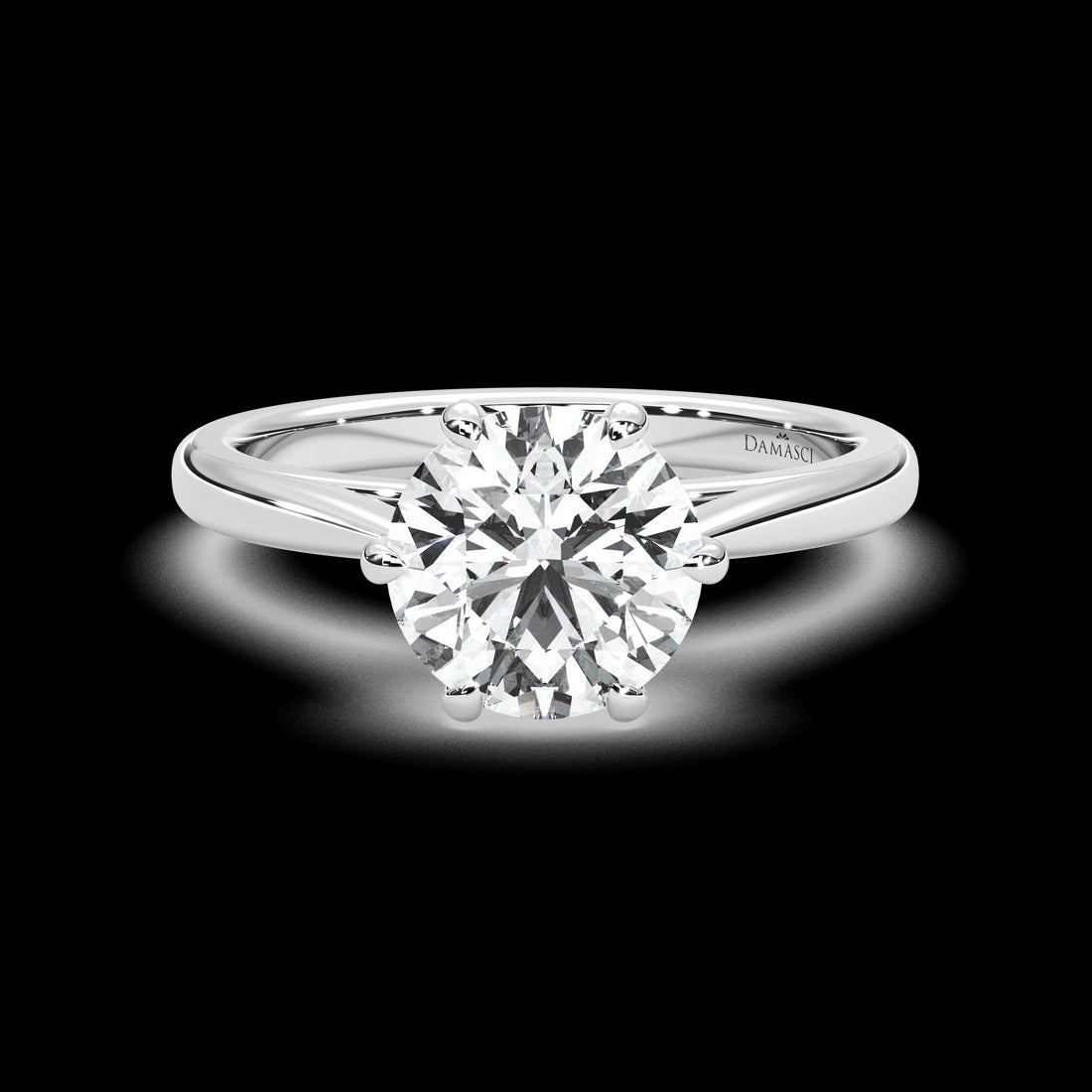 Six - Prong Basket with Elevated Shoulders and Hidden Gems - Round