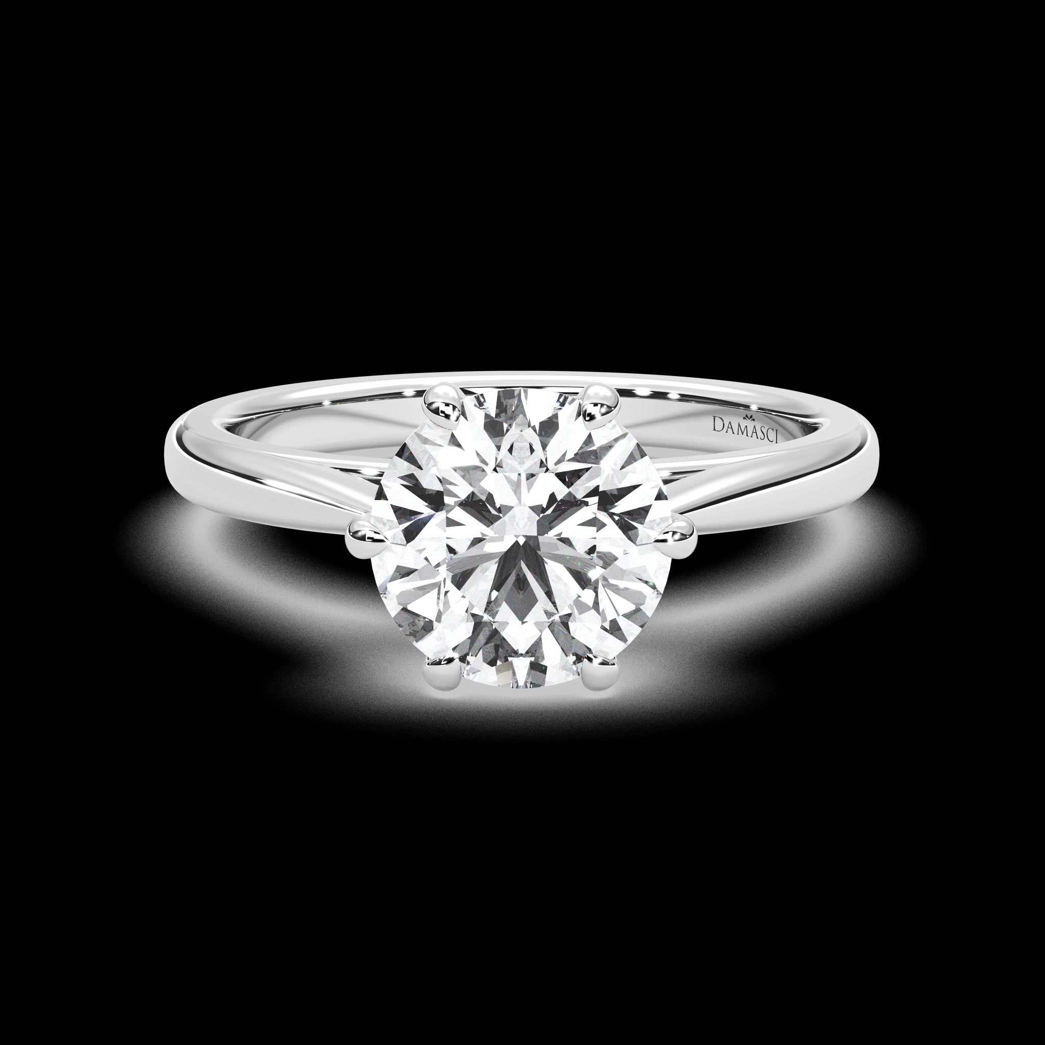 Six - Prong Basket with Elevated Shoulders and Hidden Gems - Round