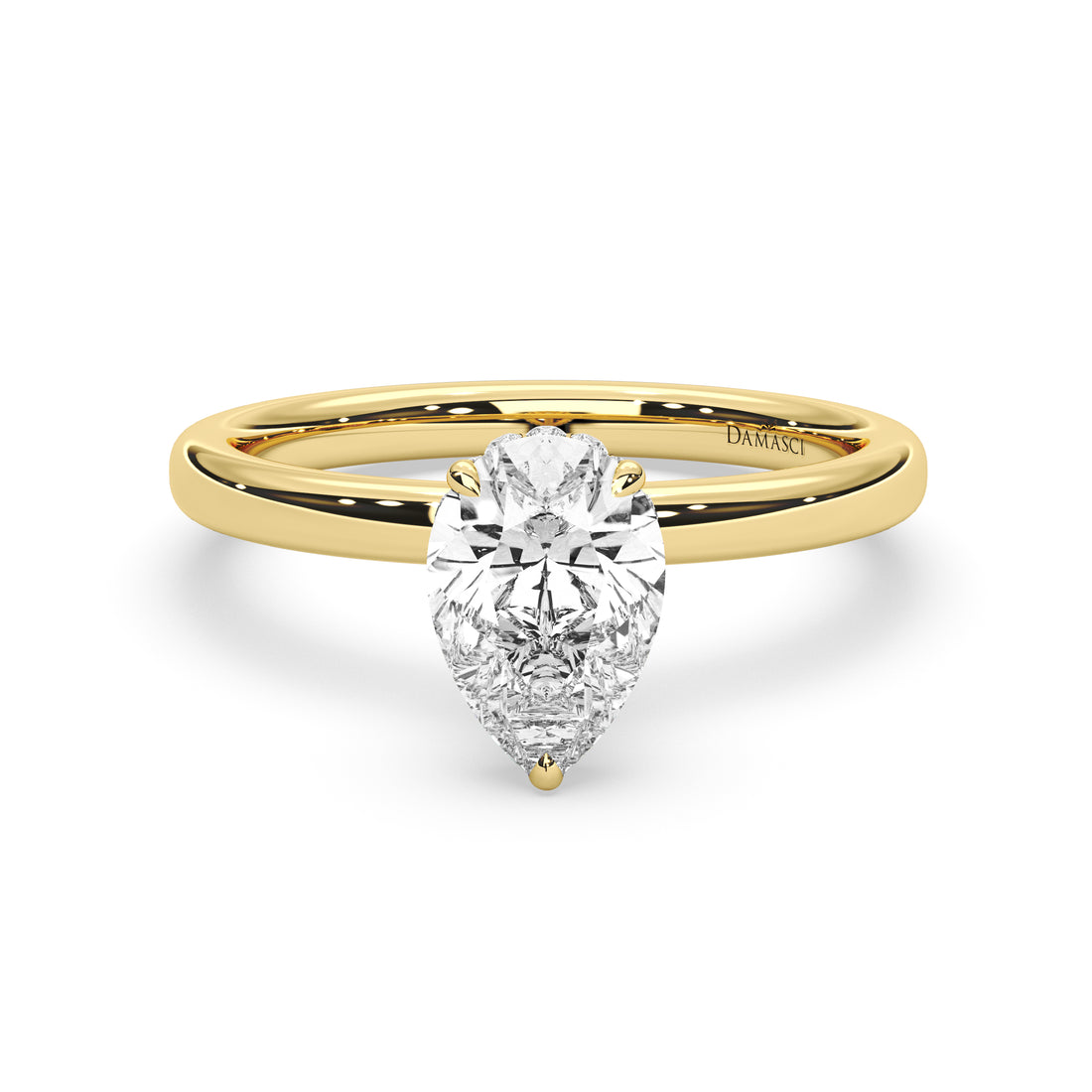 Classic Engagement Ring with Hidden Halo - Pear
