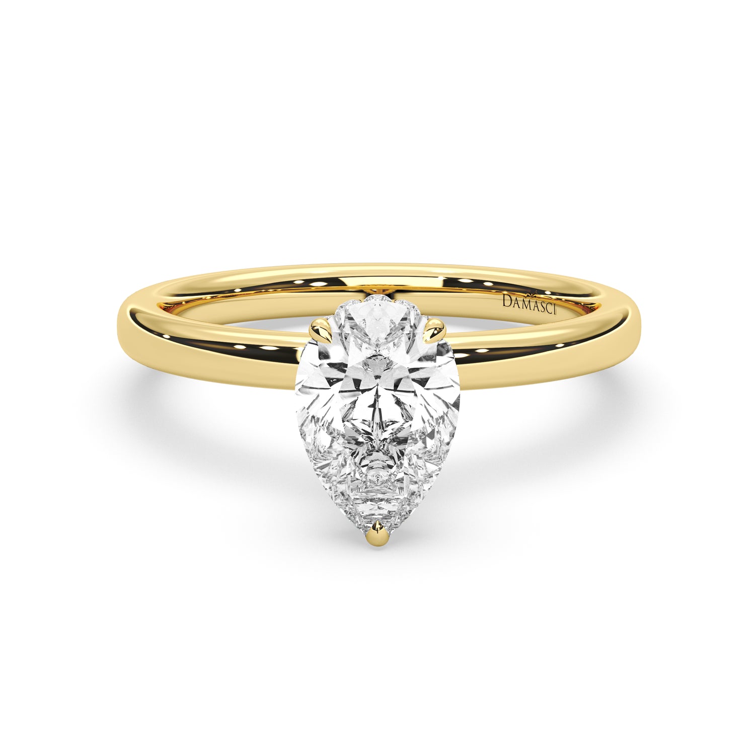 Classic Engagement Ring with Hidden Halo - Pear