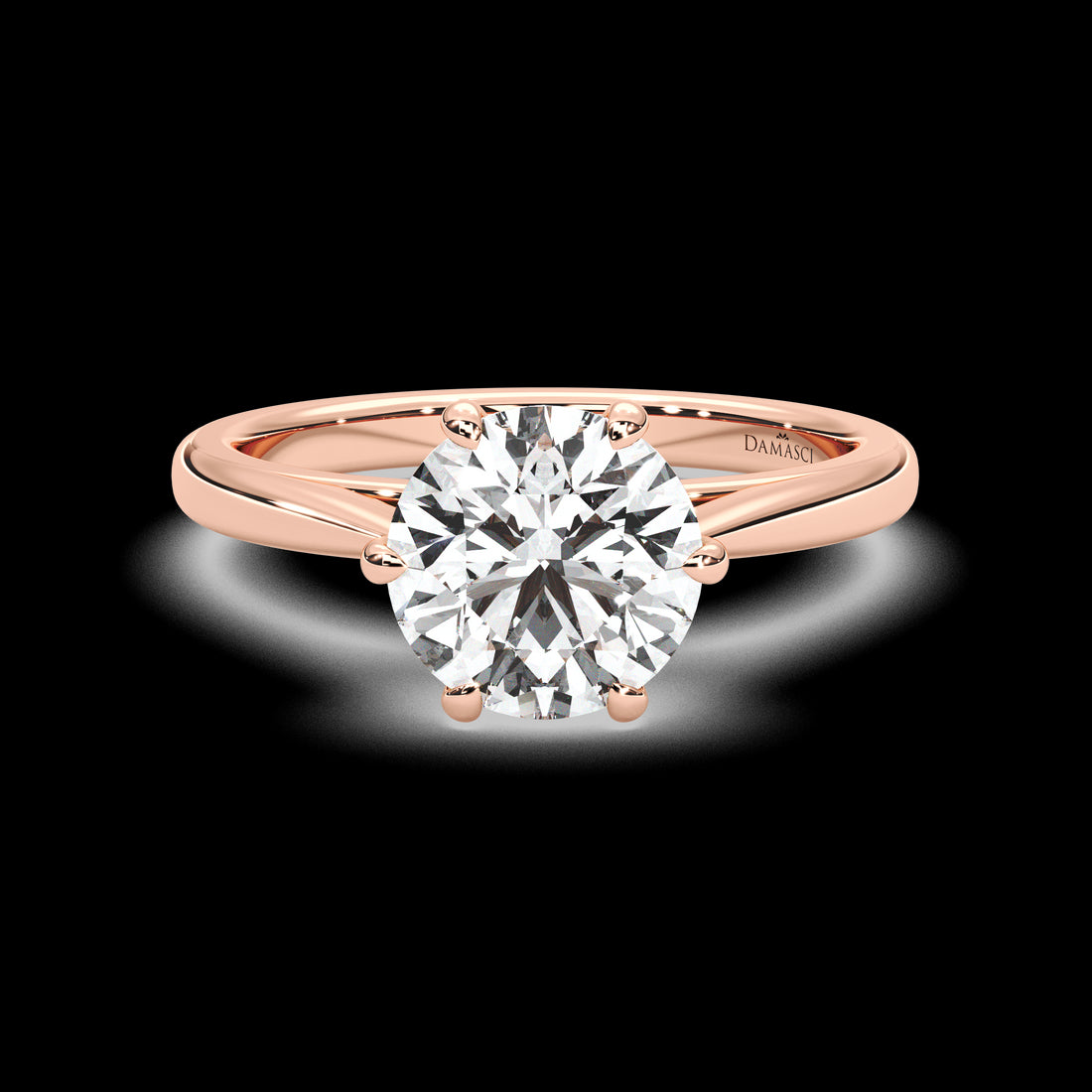 Six - Prong Basket with Elevated Shoulders and Hidden Gems - Round