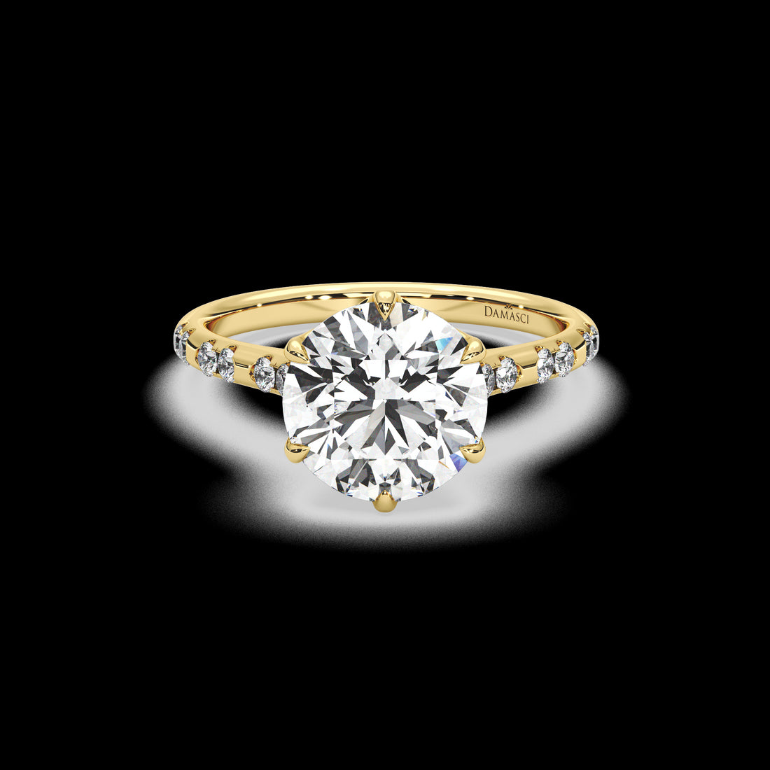 Segmented Cathedral Tulip Engagement Ring

 - Round