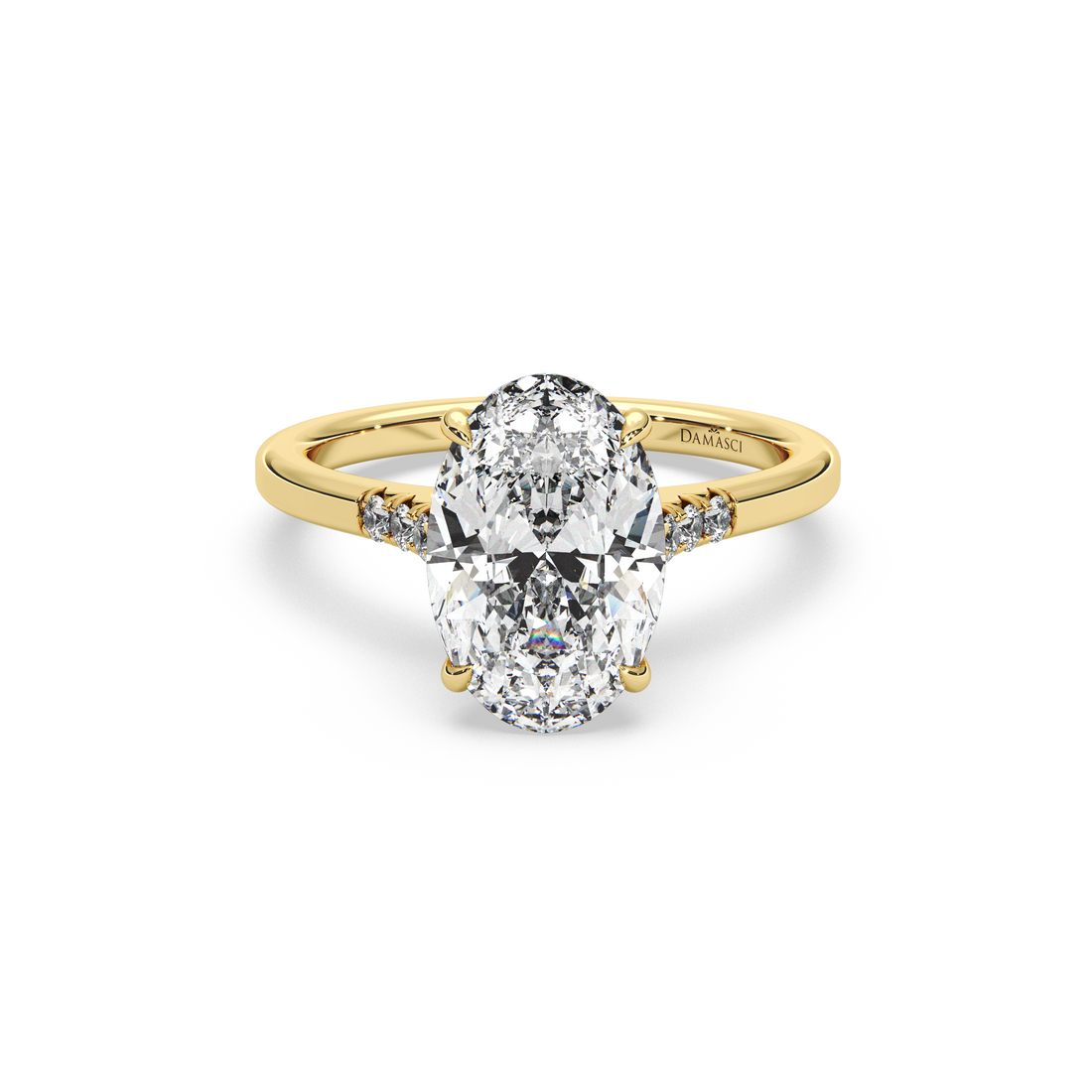 Subtle Sparkle Cathedral Diamond Ring - Oval