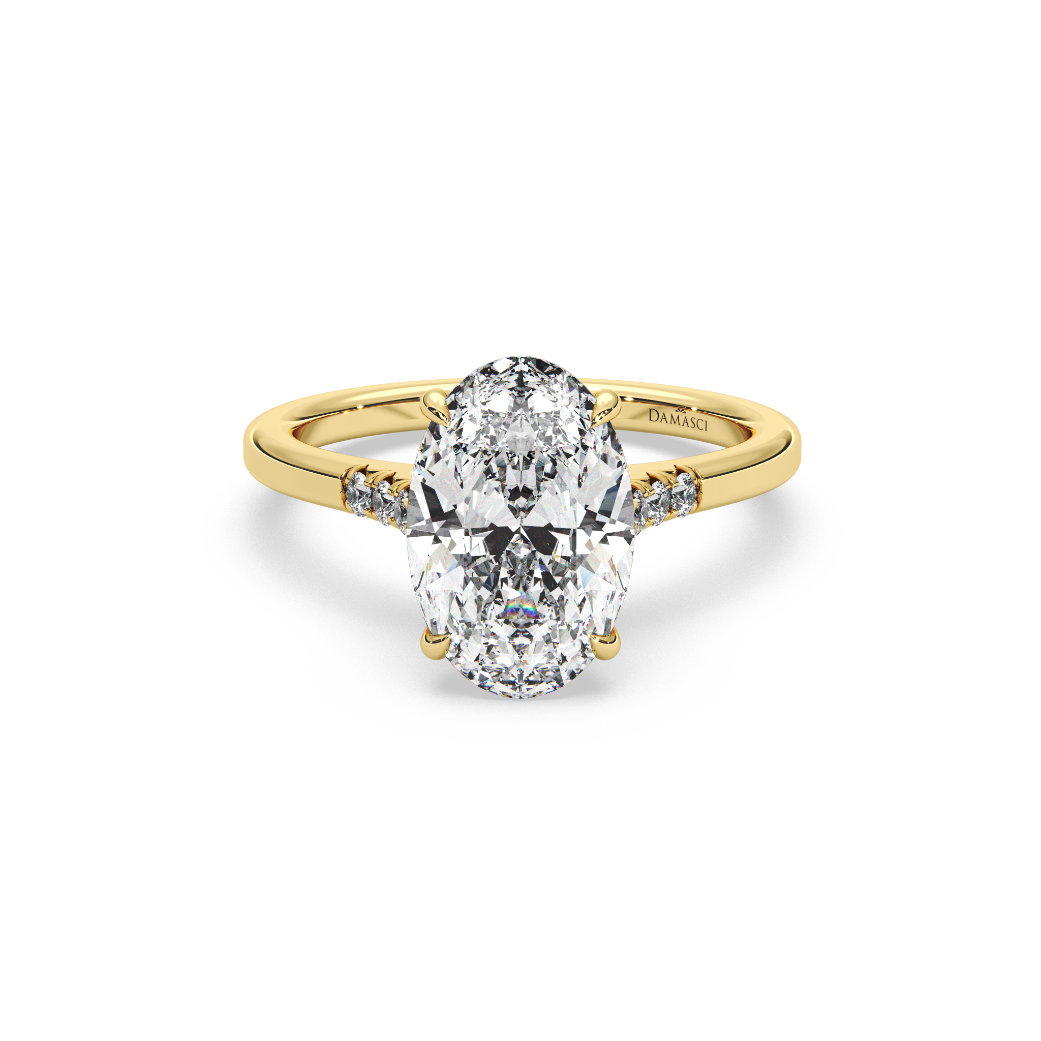 Subtle Sparkle Cathedral Diamond Ring - Oval