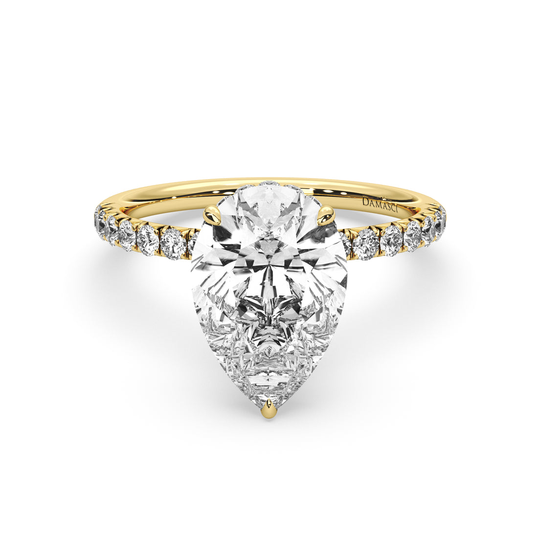 Hidden Halo and Side Sparkle - Pear