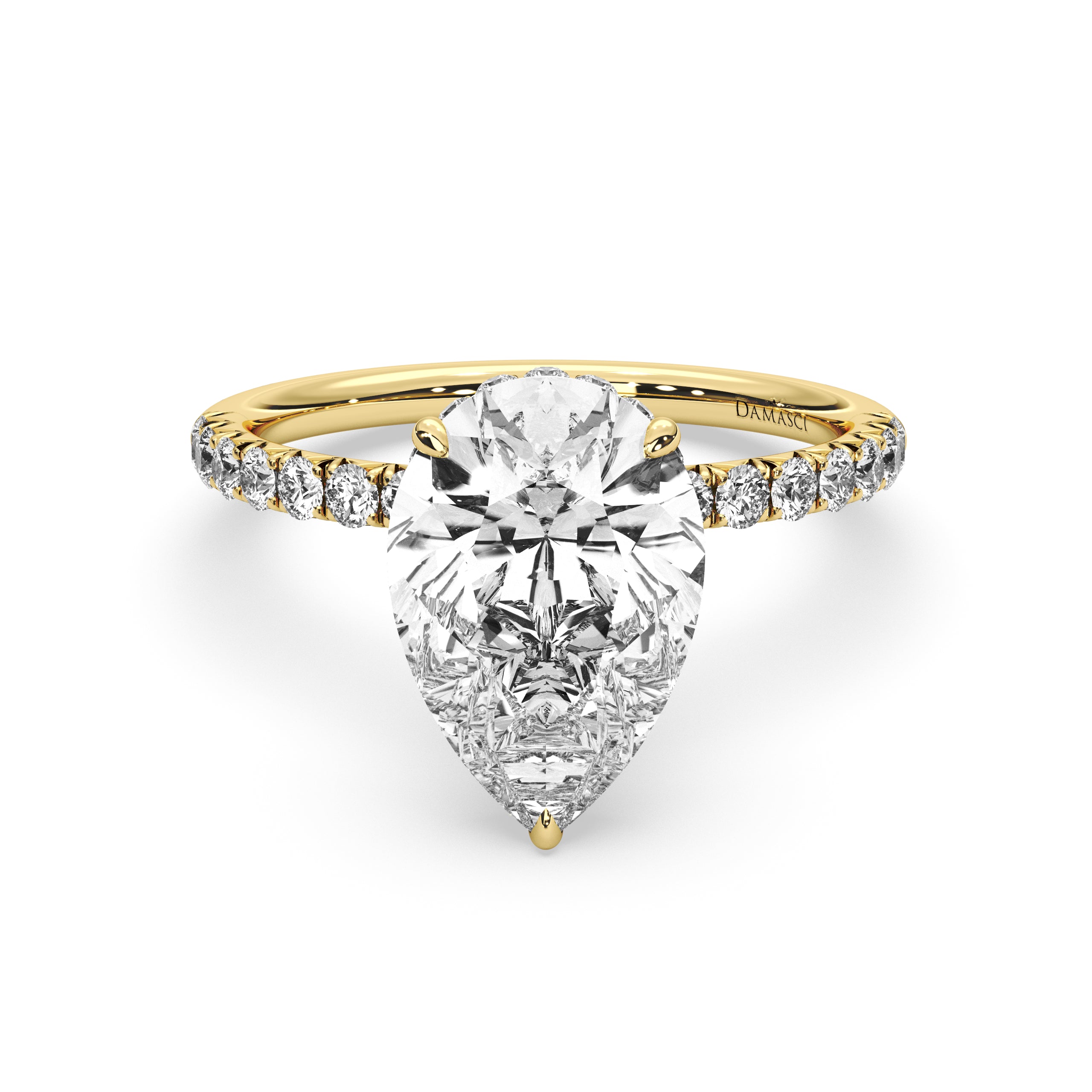 Hidden Halo and Side Sparkle - Pear