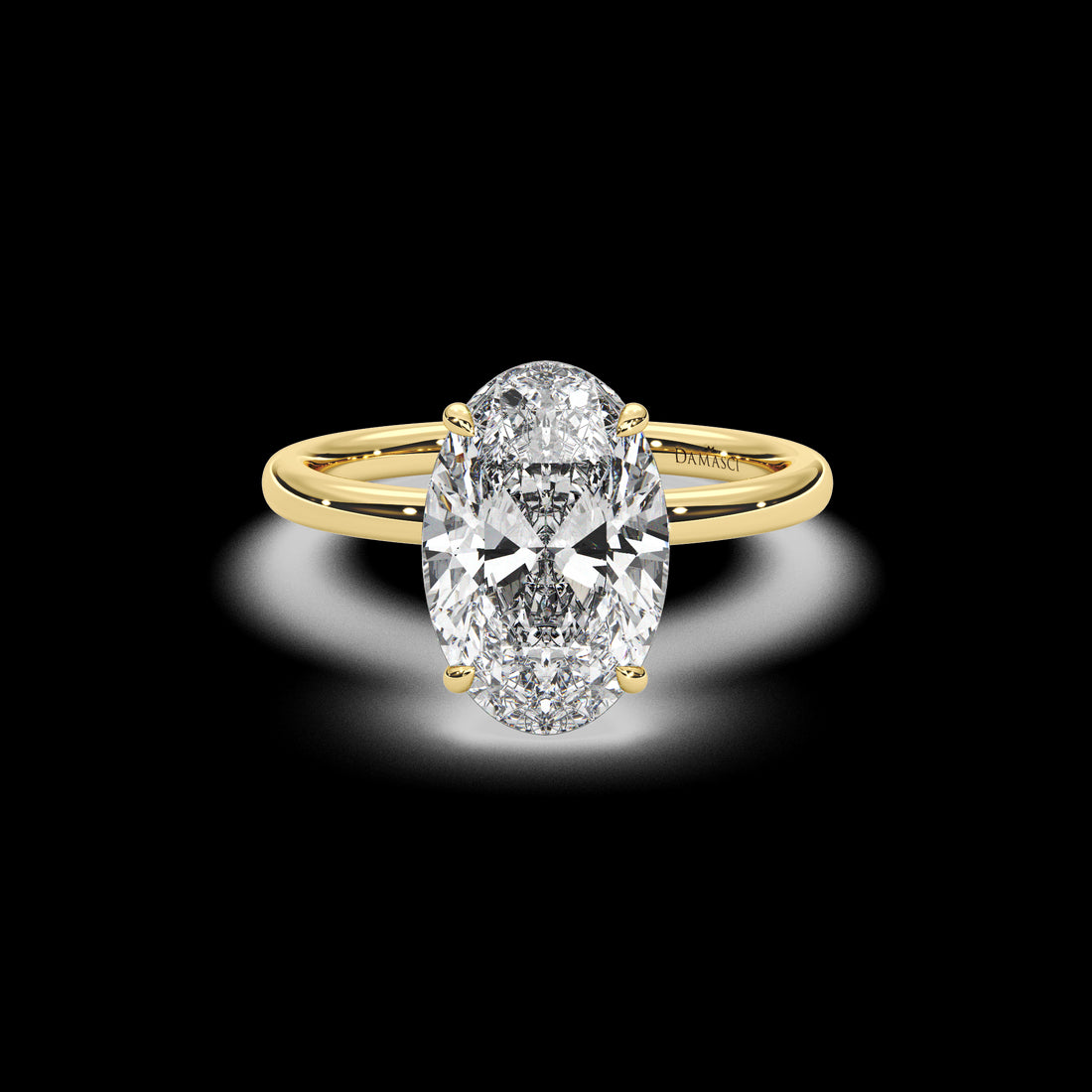 Hidden Halo Butterfly Motif on a Soft - Rounded Band - Oval