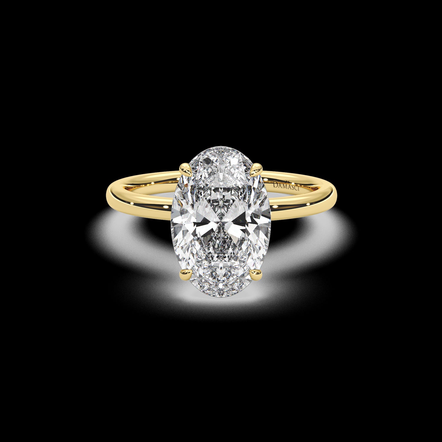 Hidden Halo Butterfly Motif on a Soft - Rounded Band - Oval