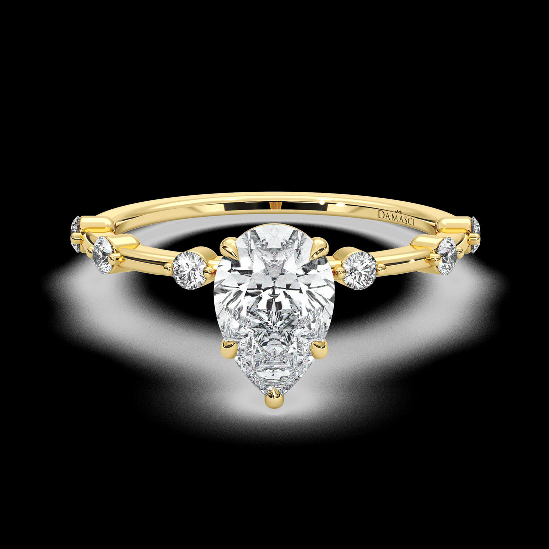 Classic Top with Segmented Round Diamonds - Pear