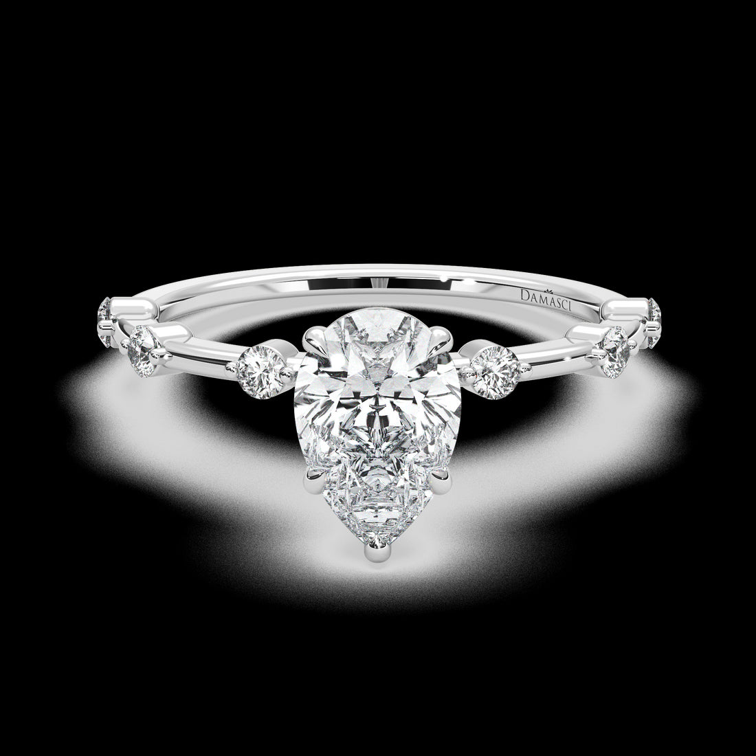 Classic Top with Segmented Round Diamonds - Pear