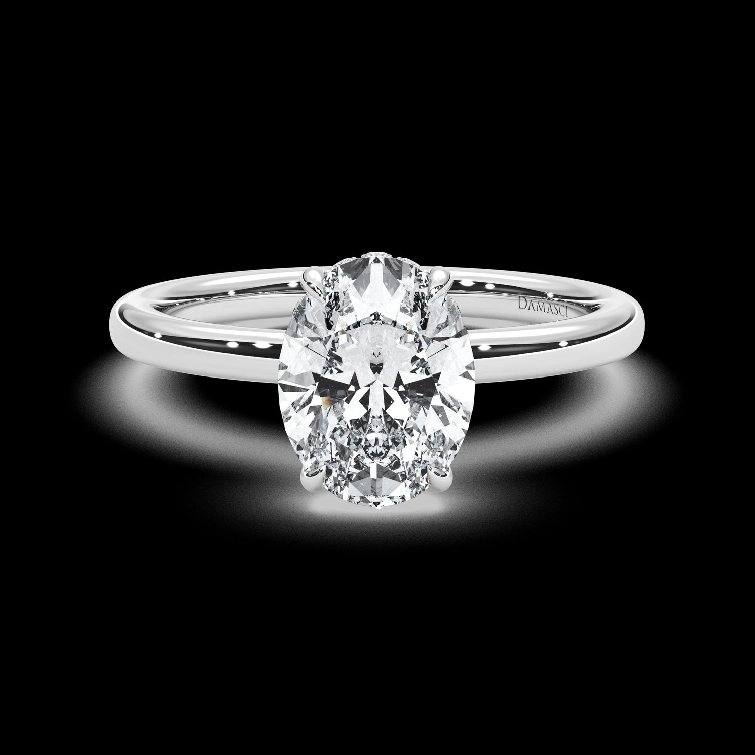 Hidden Halo with Simple Band - Oval