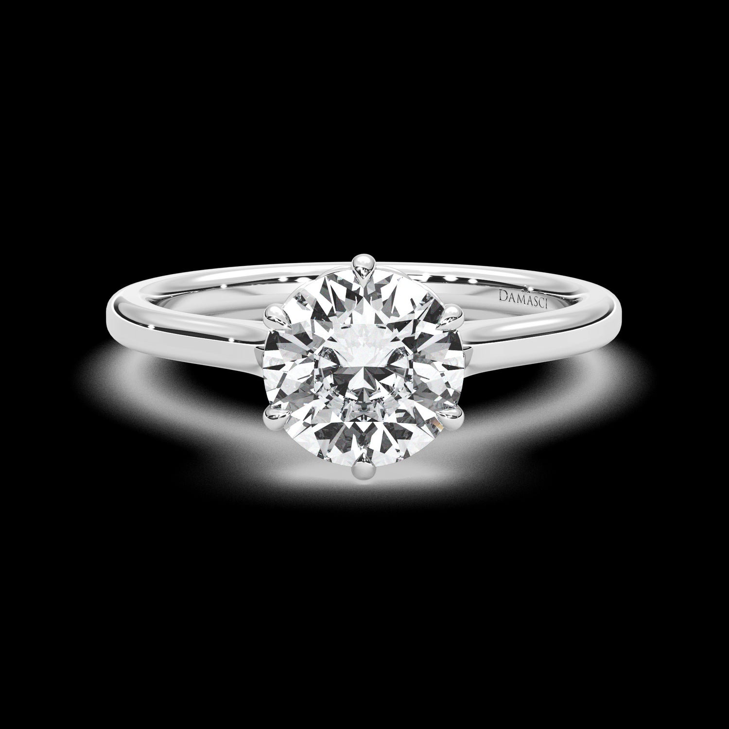 Six Claw Motif Solitaire - Round