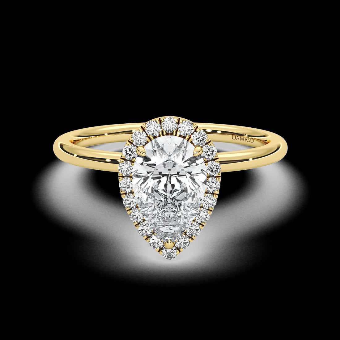 Top Halo with Simple Band - Pear