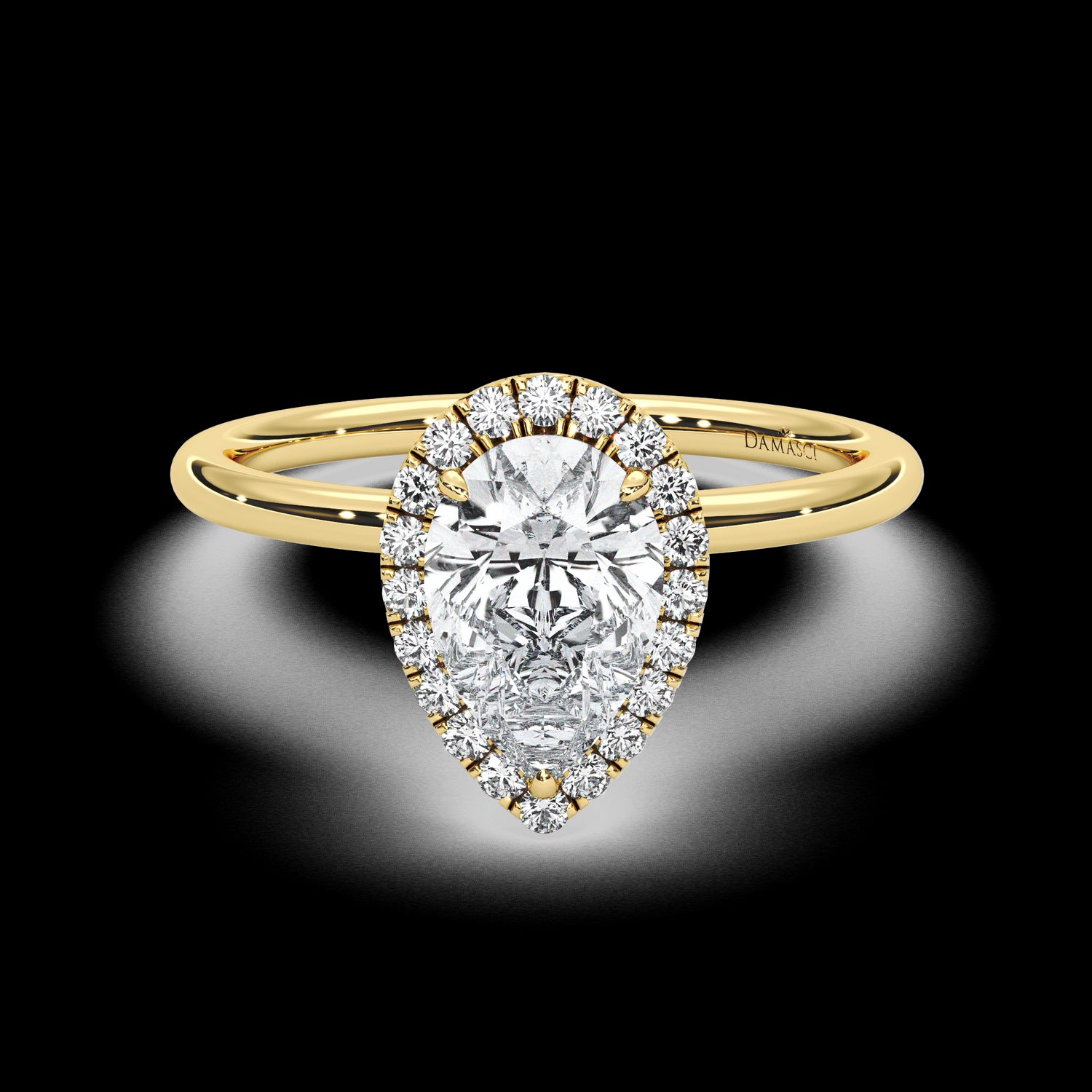 Top Halo with Simple Band - Pear