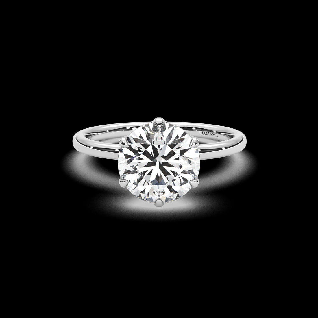 Six - Petal Tulip Diamond Engagement Ring - Round